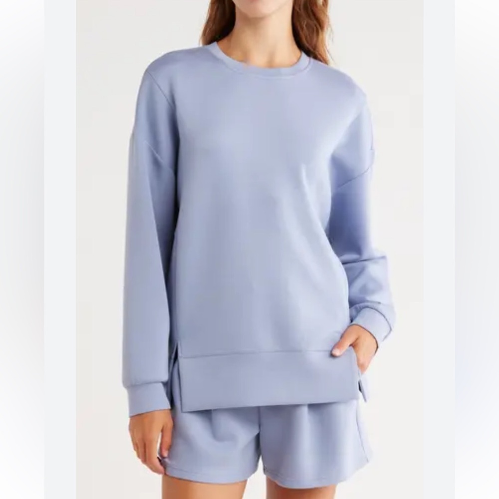 Zella Light Blue Sweatshirt and Shorts Set